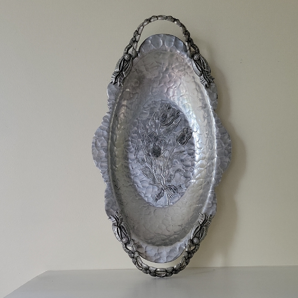 Rodney Kent Hand-Wrought Hammered Oval Serving Tray